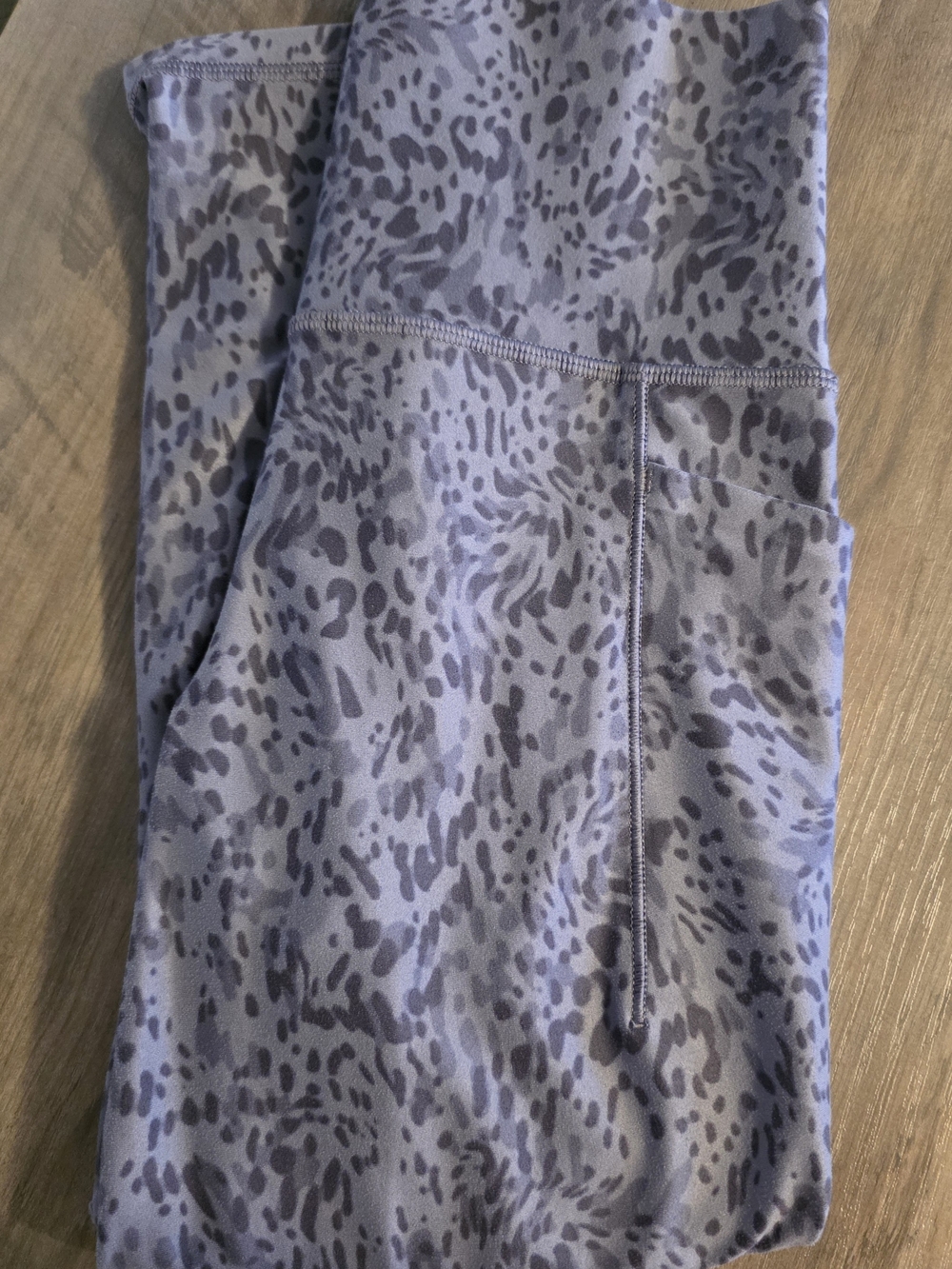 Athleta Lavender and Dark Purple Leopard Print Capri Leggings